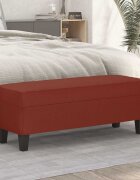 vidaXL Пейка виненочервена 100x35x41 см изкуствена кожа