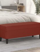 vidaXL Пейка виненочервена 100x35x41 см изкуствена кожа