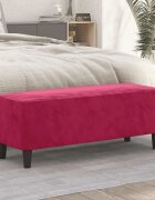 vidaXL Пейка виненочервена 100x35x41 см кадифе