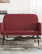vidaXL Пейка виненочервена 107x80x81 см изкуствена кожа
