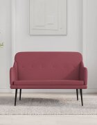 vidaXL Пейка виненочервена 110x76x80 см текстил