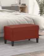 vidaXL Пейка виненочервена 70x35x41 см изкуствена кожа