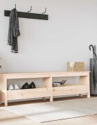 vidaXL Пейка за антре 160x28x45 см масивна дървесина бор