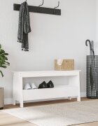 vidaXL Пейка за антре бяла 100x28x45 см масивна дървесина бор