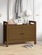 vidaXL Пейка за антре меденокафява 80x40x60 см борово дърво масив