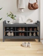 vidaXL Пейка за антре сива 110x40x60 см борово дърво масив