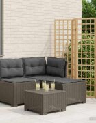 vidaXL Пейка за градина с Cushions във вид на ратан 3-местен ПП
