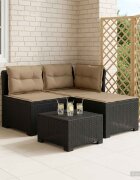 vidaXL Пейка за градина с Cushions във вид на ратан 3-местен ПП