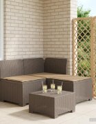 vidaXL Пейка за градина с Cushions във вид на ратан 3-местен ПП