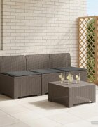 vidaXL Пейка за градина с Cushions във вид на ратан 3-местен ПП