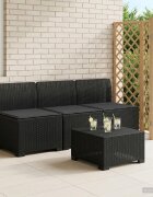 vidaXL Пейка за градина с Cushions във вид на ратан 3-местен ПП