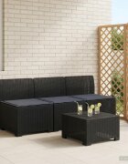 vidaXL Пейка за градина с Cushions във вид на ратан 3-местен ПП