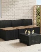vidaXL Пейка за градина с Cushions във вид на ратан 3-местен ПП