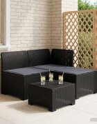 vidaXL Пейка за градина с Cushions във вид на ратан 3-местен ПП