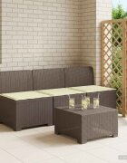 vidaXL Пейка за градина с Cushions във вид на ратан 3-местен ПП
