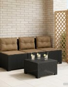 vidaXL Пейка за градина с Cushions във вид на ратан 3-местен ПП