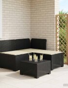 vidaXL Пейка за градина с Cushions във вид на ратан ПП Антрацит