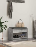 vidaXL Пейка за коридор Бетонно Сиво 63 x 38 x 45 см