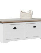 vidaXL Пейка за коридор BODO бяла и кафява 114x40x45 см