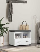 vidaXL Пейка за коридор Бял 60 x 38 x 46 см Композитно дърво и текстил