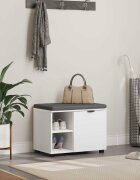 vidaXL Пейка за коридор Бял 60 x 38 x 46 см Композитно дърво и текстил