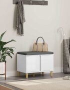 vidaXL Пейка за коридор Бял 60 x 38 x 46 см Композитно дърво и текстил