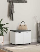 vidaXL Пейка за коридор Бял 60 x 38 x 46 см Композитно дърво и текстил