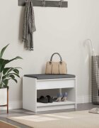 vidaXL Пейка за коридор Бял 63 x 38 x 45 см Композитно дърво и текстил