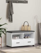 vidaXL Пейка за коридор Бял 80 x 38 x 46 см Композитно дърво и текстил