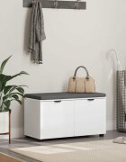 vidaXL Пейка за коридор Бял 80 x 38 x 46 см Композитно дърво и текстил