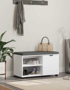 vidaXL Пейка за коридор Бял 80 x 38 x 46 см Композитно дърво и текстил