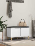 vidaXL Пейка за коридор Бял 80 x 38 x 46 см Композитно дърво и текстил