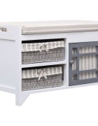 vidaXL Пейка за коридор бяла 70x335x45 см дърво от пауловния
