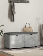vidaXL Пейка за коридор с възглавница Бетонно Сиво 100 x 38 x 46 см