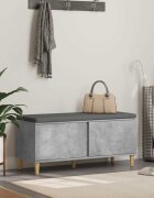 vidaXL Пейка за коридор с възглавница Бетонно Сиво 100 x 38 x 46 см