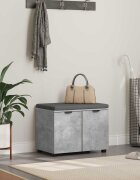 vidaXL Пейка за коридор с възглавница Бетонно Сиво 60 x 38 x 46 см