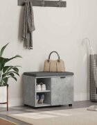 vidaXL Пейка за коридор с възглавница Бетонно Сиво 60 x 38 x 46 см