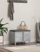 vidaXL Пейка за коридор с възглавница Бетонно Сиво 60 x 38 x 46 см