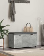 vidaXL Пейка за коридор с възглавница Бетонно Сиво 80 x 38 x 46 см