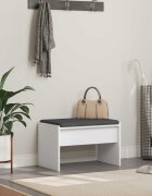 vidaXL Пейка за коридор с възглавница Бяло 63 x 38 x 40 см