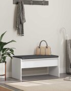 vidaXL Пейка за коридор с възглавница Бяло 83 x 38 x 40 см