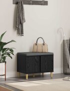 vidaXL Пейка за коридор с възглавница Черен Дъб 60 x 38 x 46 см
