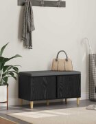 vidaXL Пейка за коридор с възглавница Черен Дъб 80 x 38 x 46 см