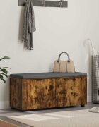 vidaXL Пейка за коридор с възглавница Пушена Дъб 100 x 38 x 46 см