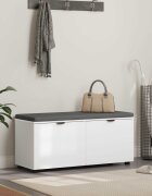 vidaXL Пейка за коридор с възглавница с рафт Бял 100 x 38 x 46 см
