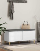 vidaXL Пейка за коридор с възглавница с врата Бял 100 x 38 x 46 см