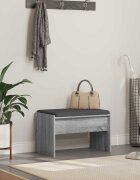 vidaXL Пейка за коридор с възглавница Сив Сонома 63 x 38 x 40 см