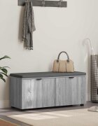 vidaXL Пейка за коридор с възглавница Сиво Сонома 100 x 38 x 46 см
