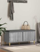 vidaXL Пейка за коридор с възглавница Сиво Сонома 100 x 38 x 46 см