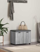 vidaXL Пейка за коридор с възглавница Сиво Сонома 60 x 38 x 46 см